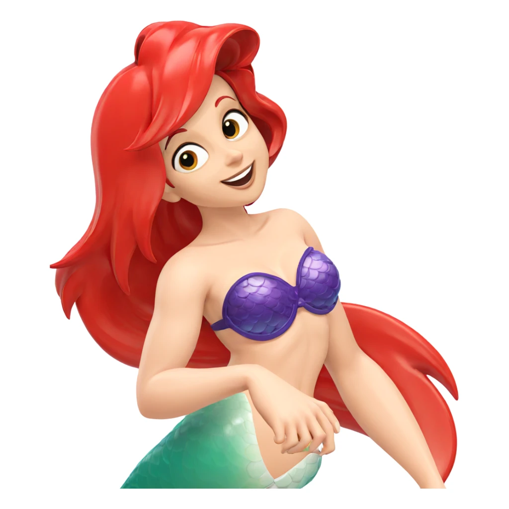 smiling mermaid with shell bikini sticker