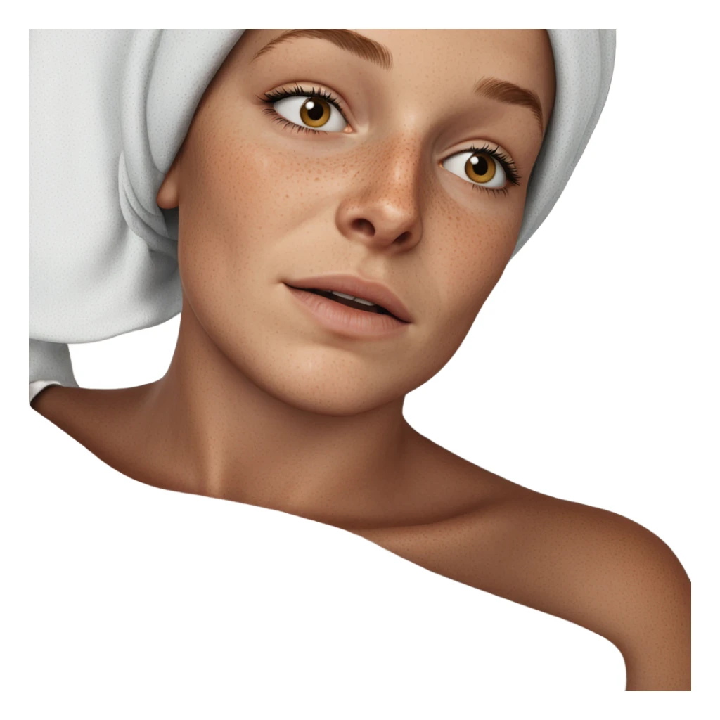 realistic portrait of freckled girl sticker