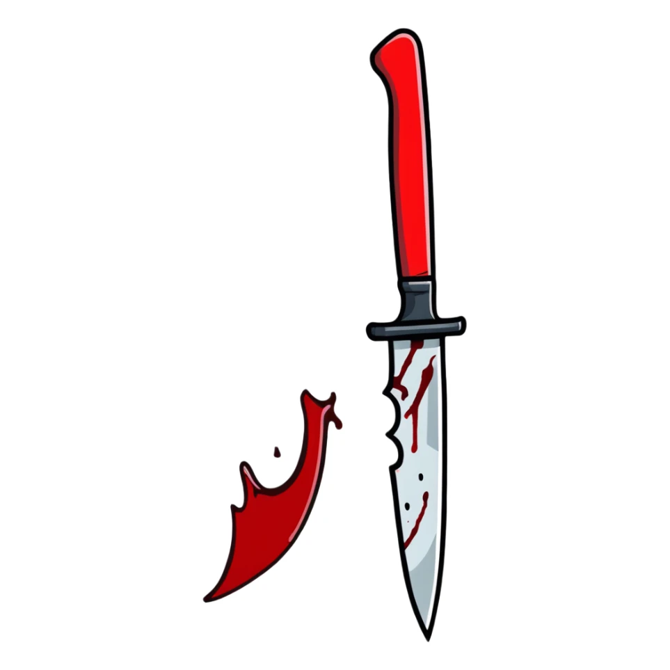 bloody knife with red blood stains sticker