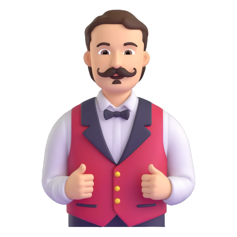 Tatar man with mustache and traditional vest sticker