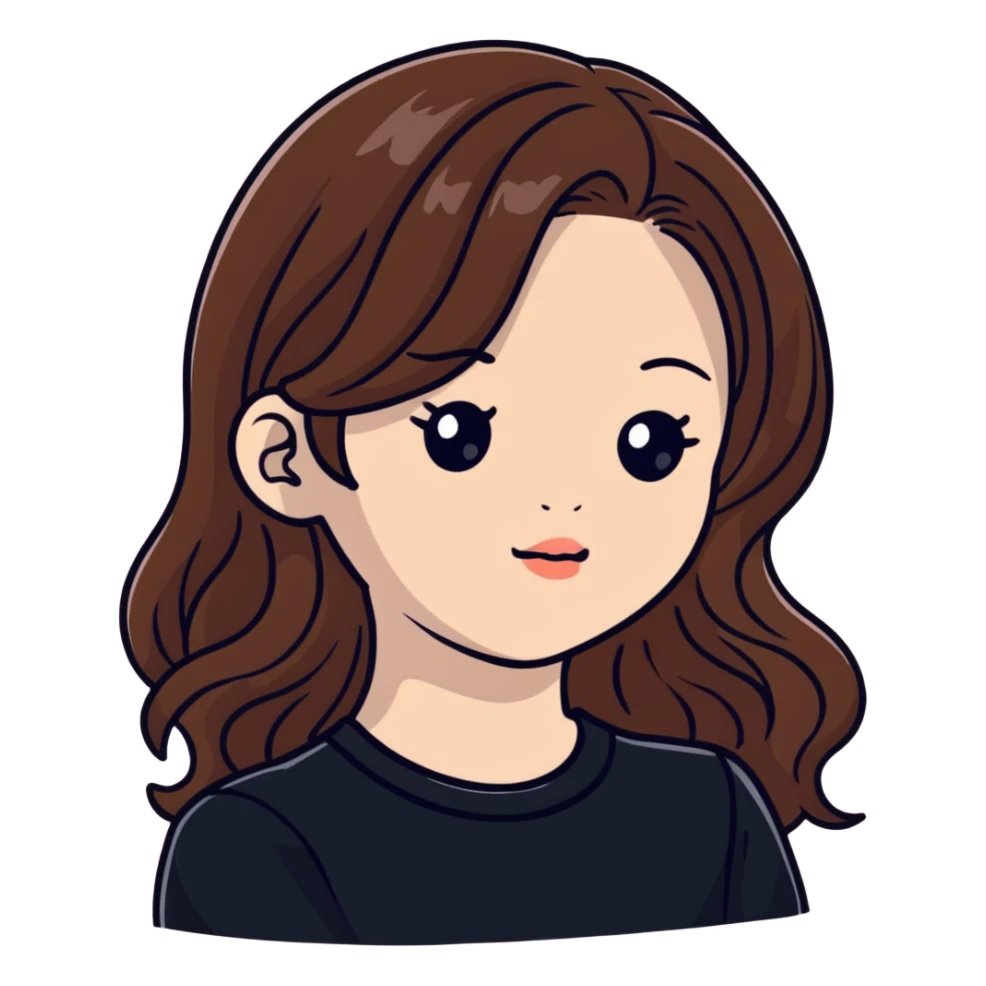 Jennie from BLACKPINK with wavy brown hair sticker