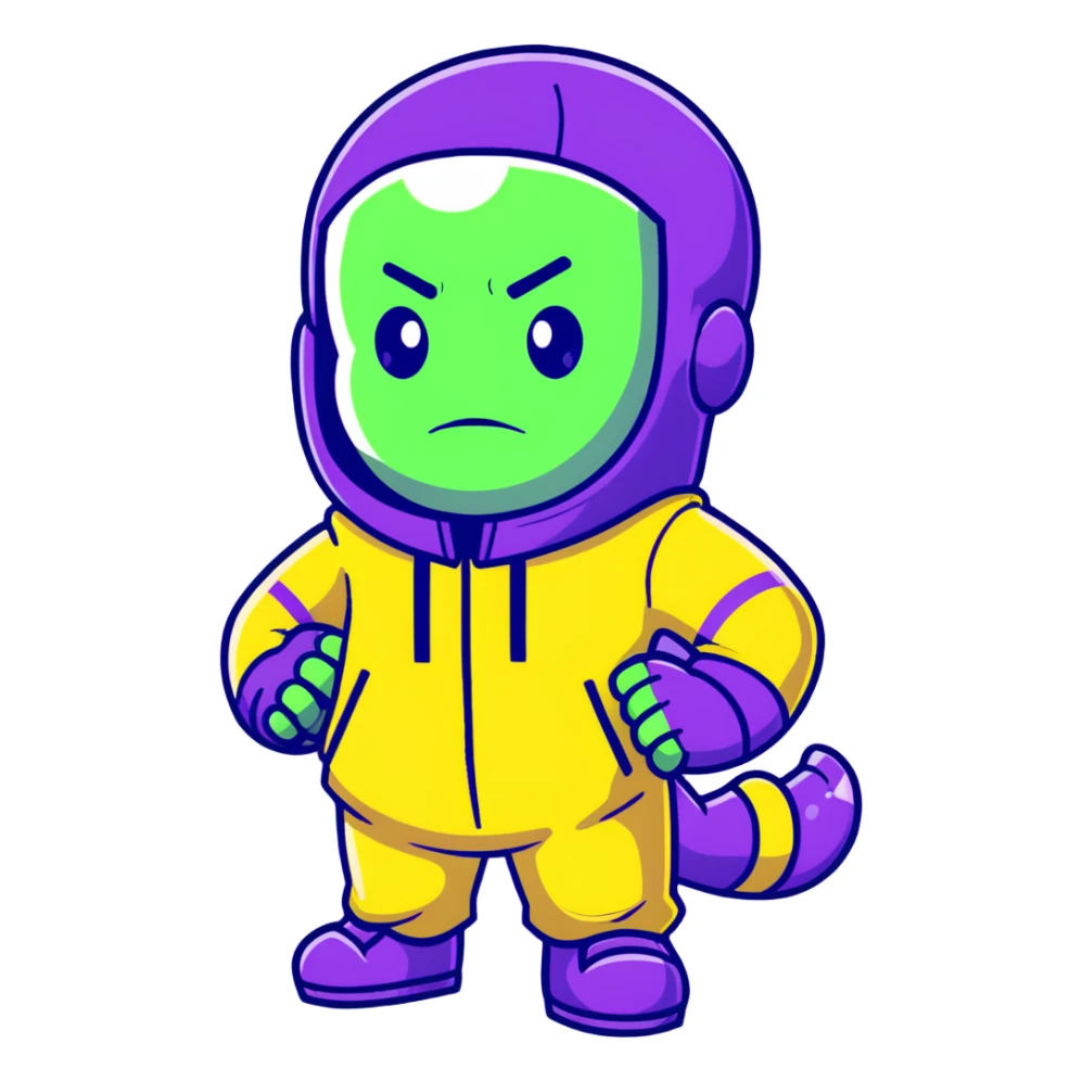 purple-skinned Thanos wearing a green Squid Game player tracksuit with number 230 sticker