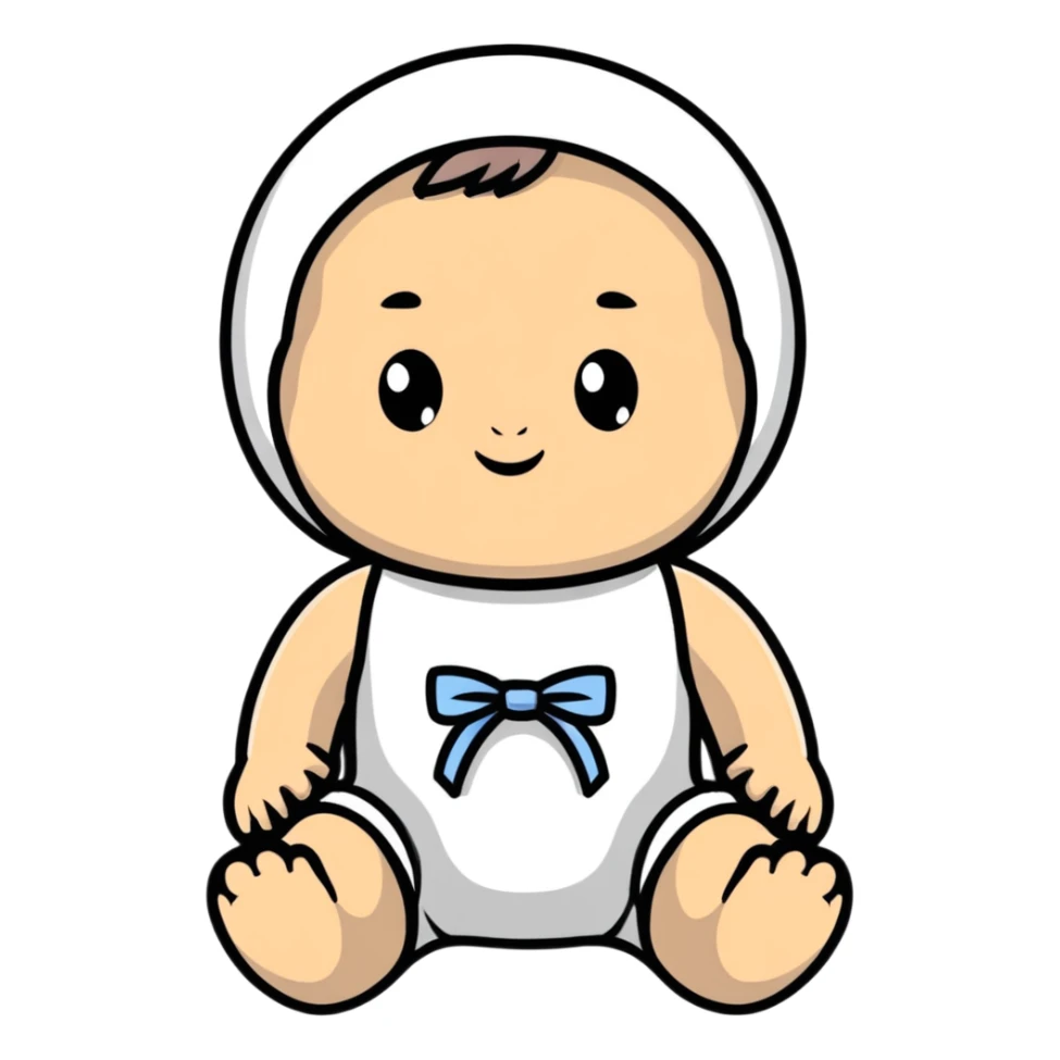 Pastel pink baby doll toy sticker