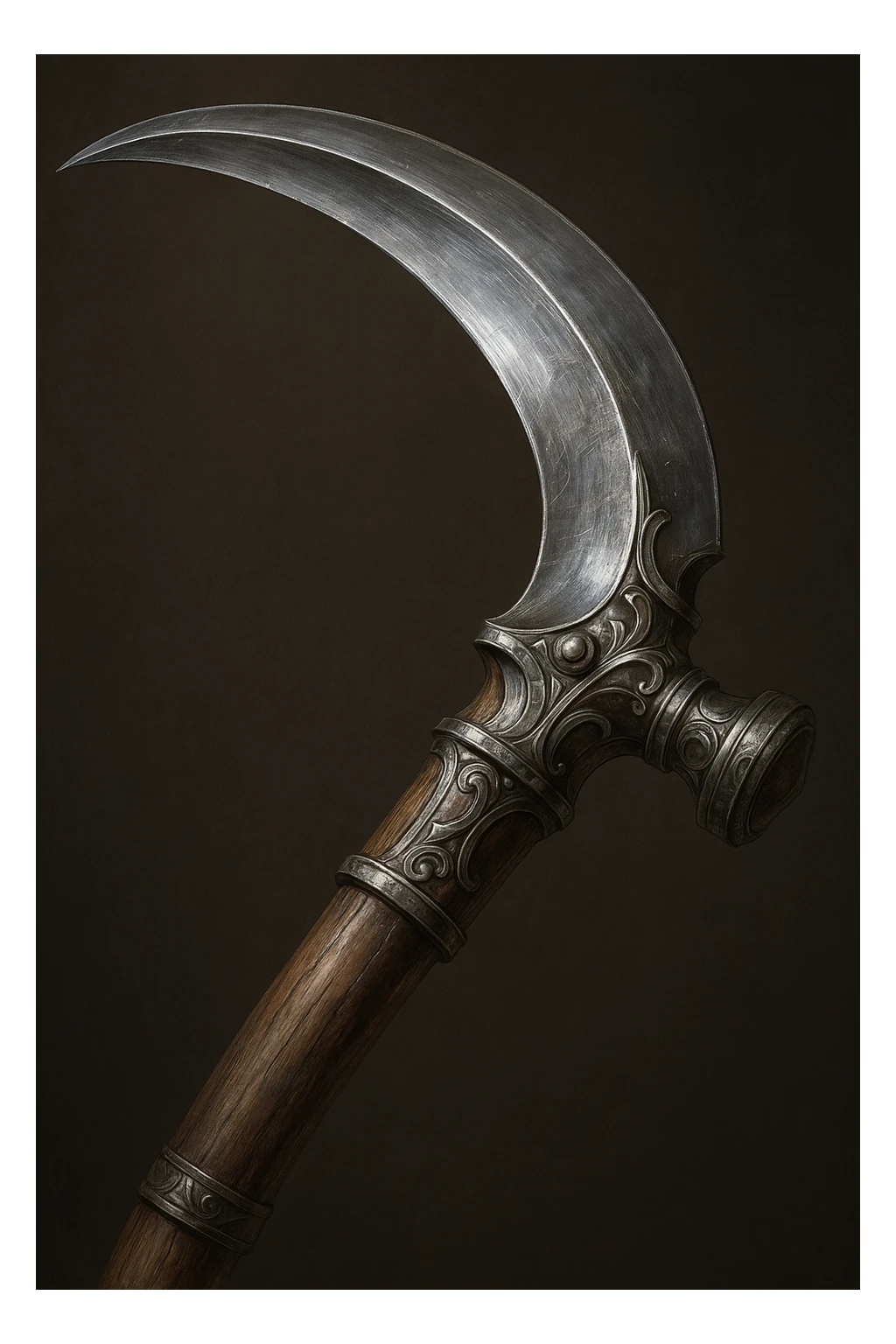 detailed guadaña with metallic shine, no text sticker