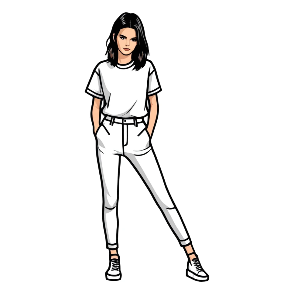 Kendall Jenner, fashion icon, stylish pose sticker