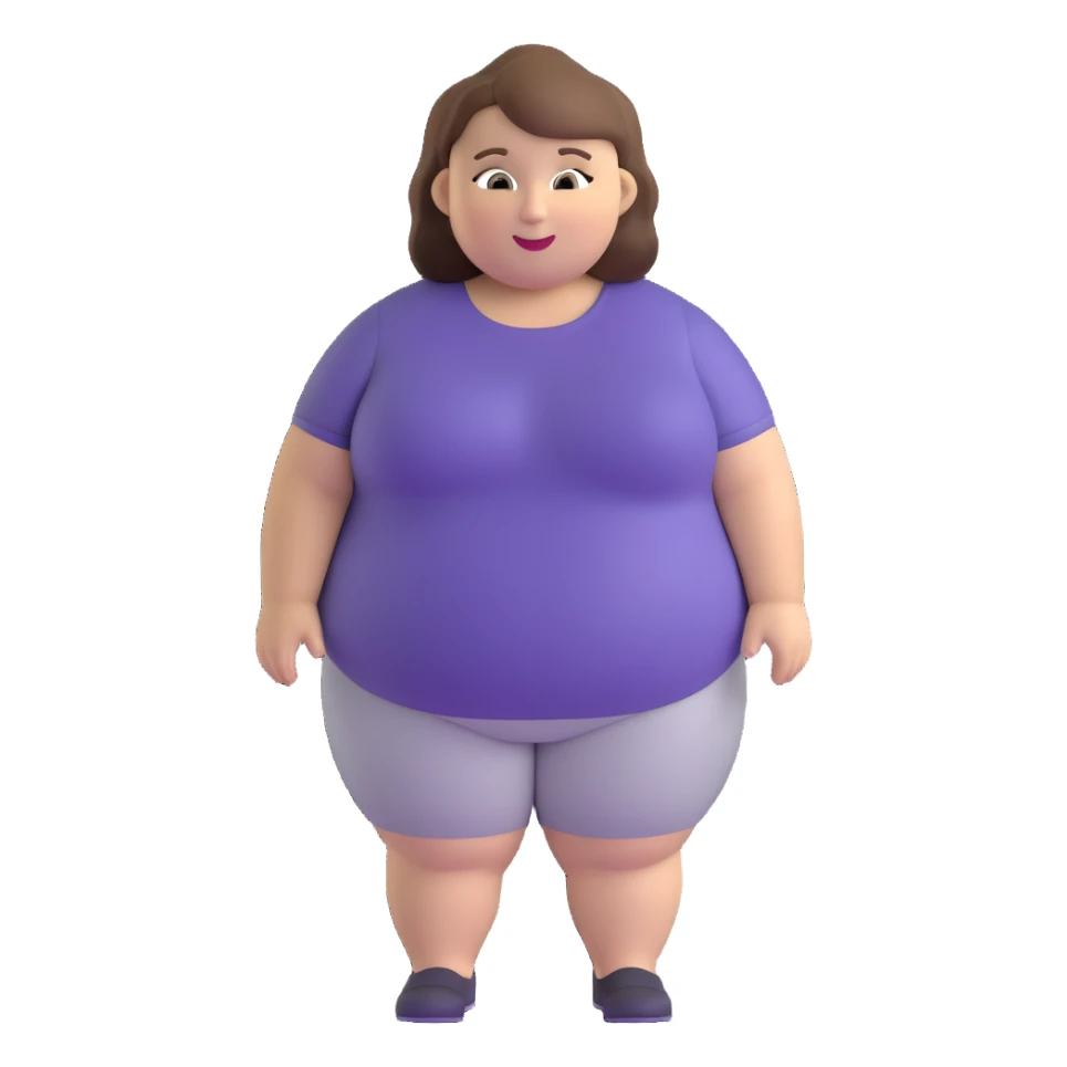 chubby white woman with brown hair, friendly expression sticker