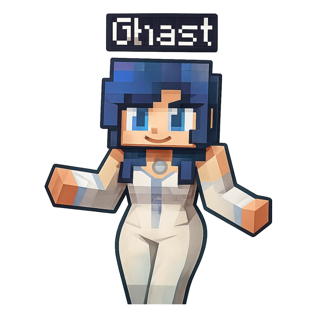 Extract the Ghast character (center, white) from the image as a separate image with a transparent background, preserving the original style and quality. sticker