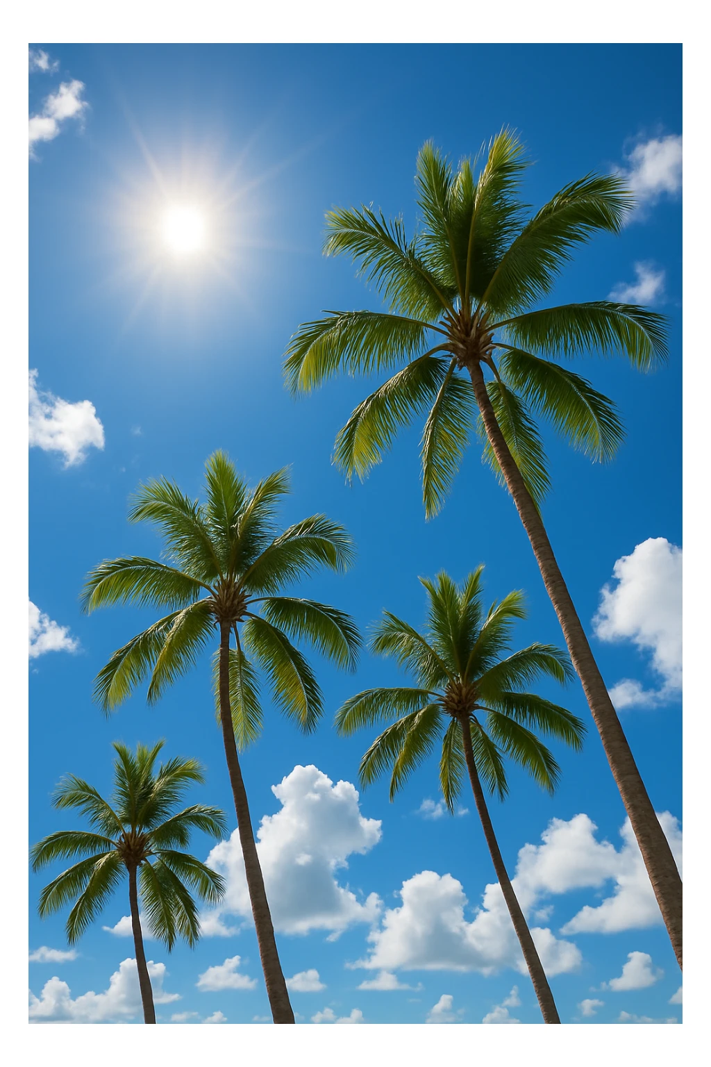 sunny sky photo with palm trees sticker