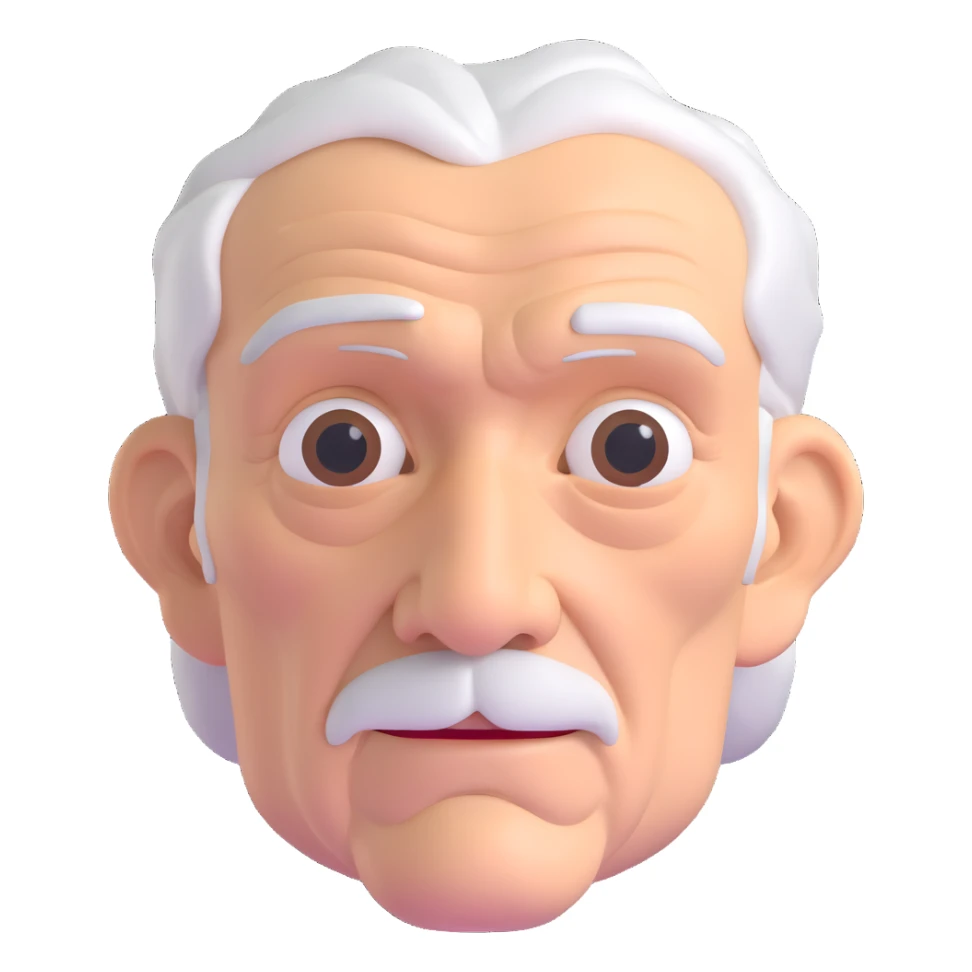 very old man with wrinkles and white hair sticker