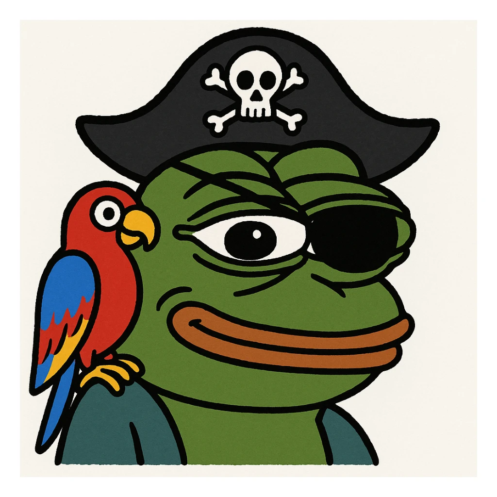 pirate with eye patch and parrot sticker