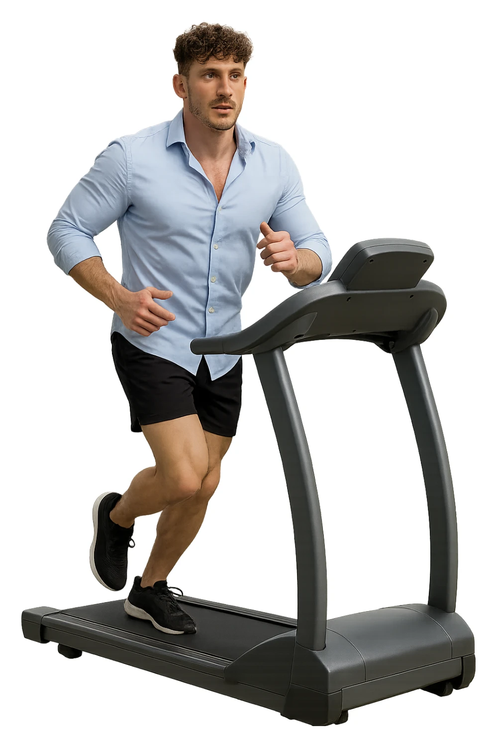 Uomo che sta facendo cardio correndo sul tapis roulant sticker