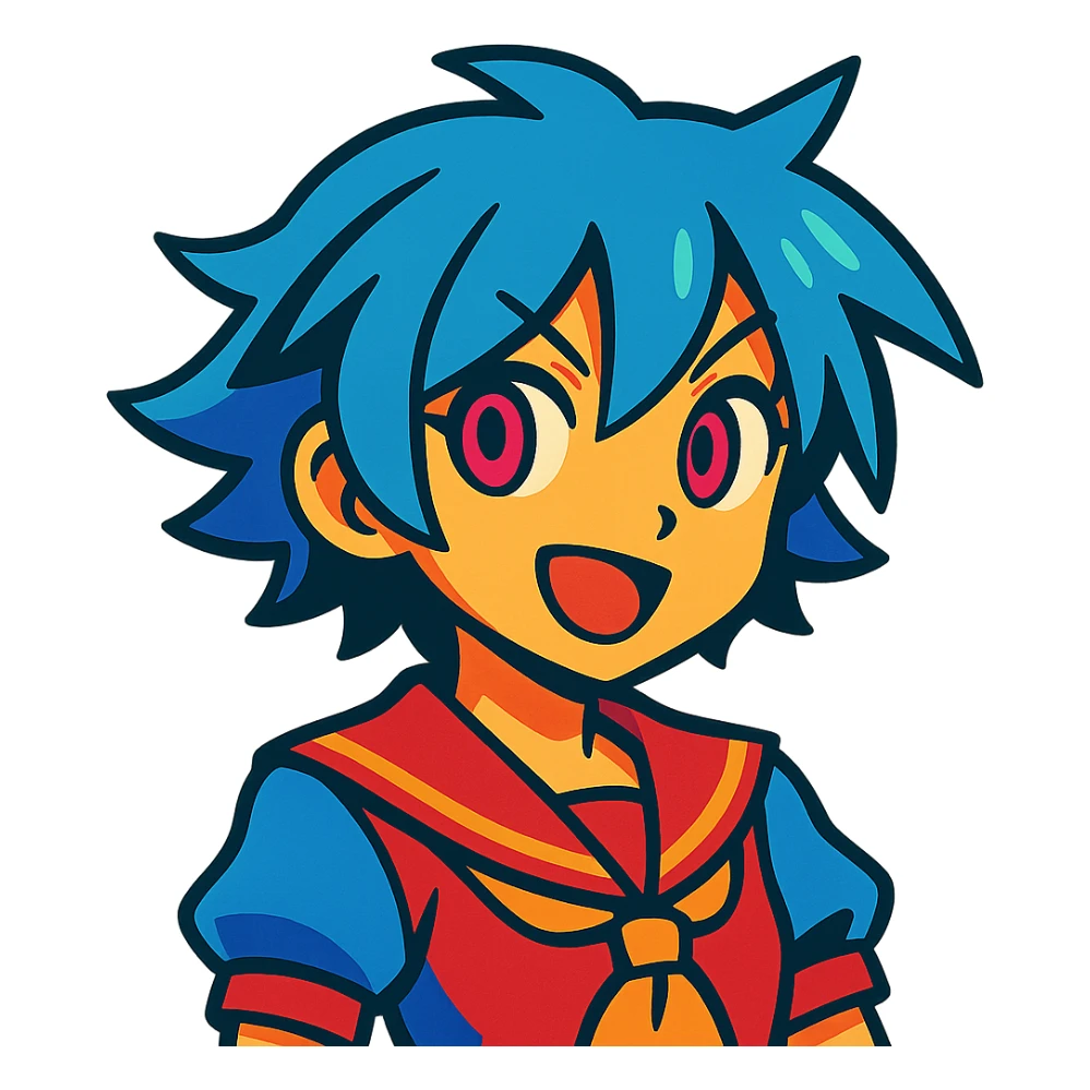 anime character in vibrant toon style sticker