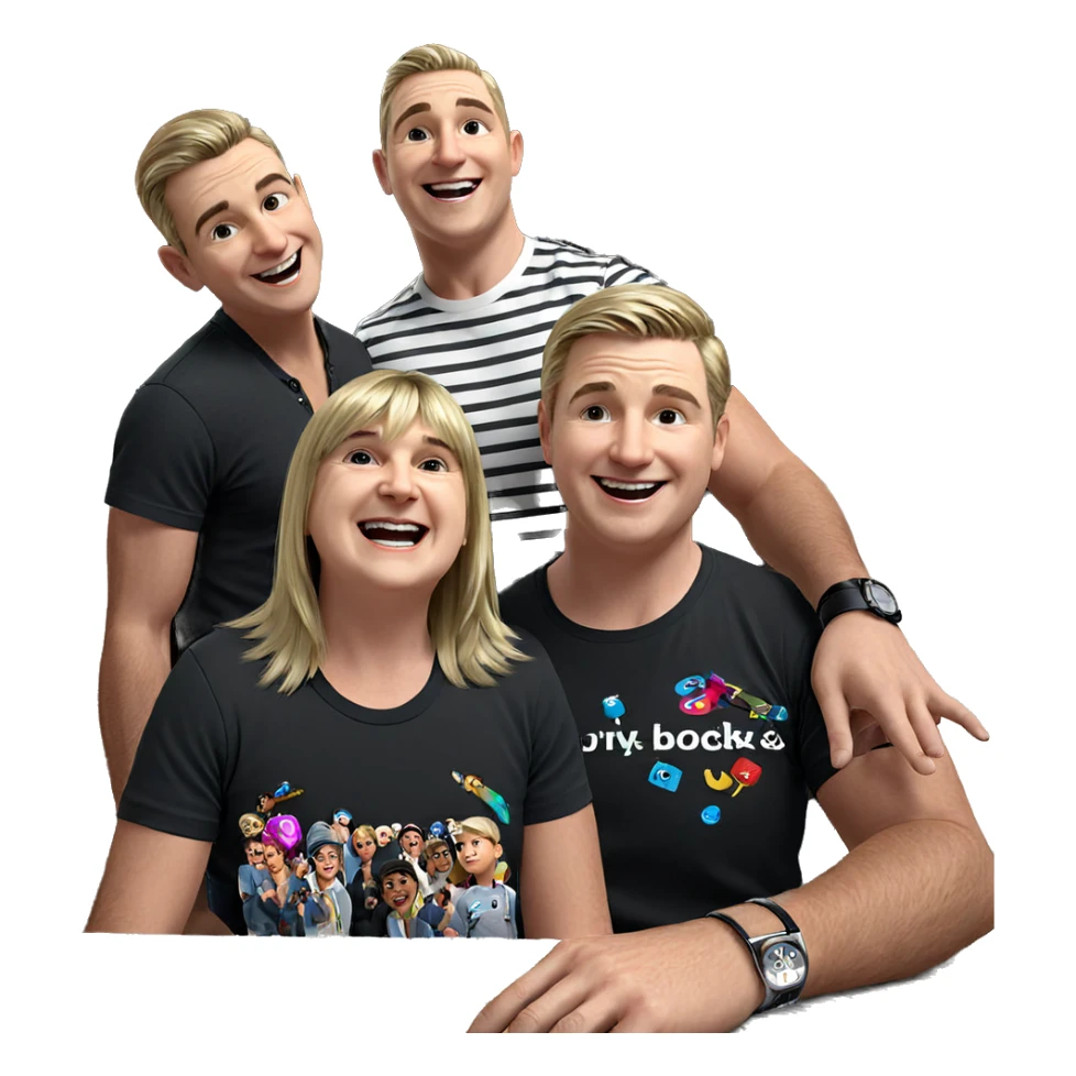 boys with stylish smiles sticker