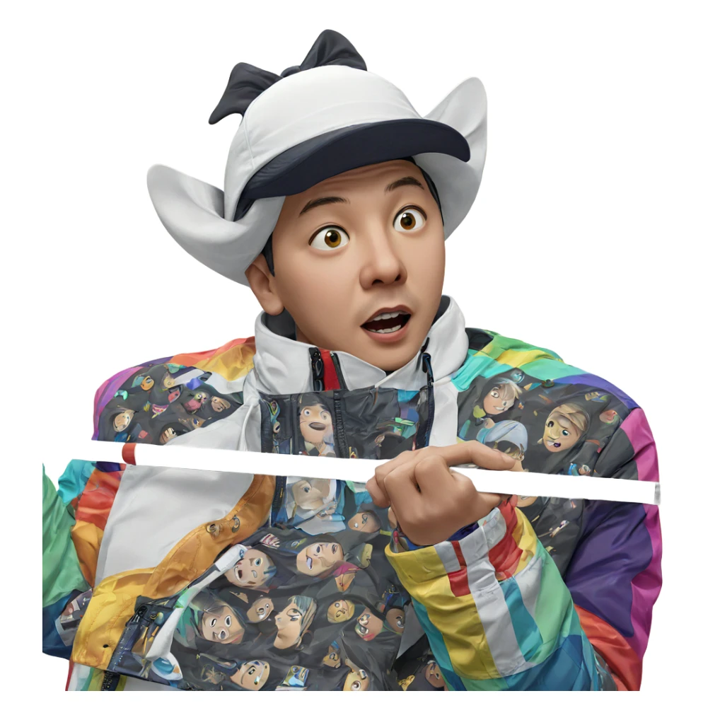 boy in multicolored jacket sticker