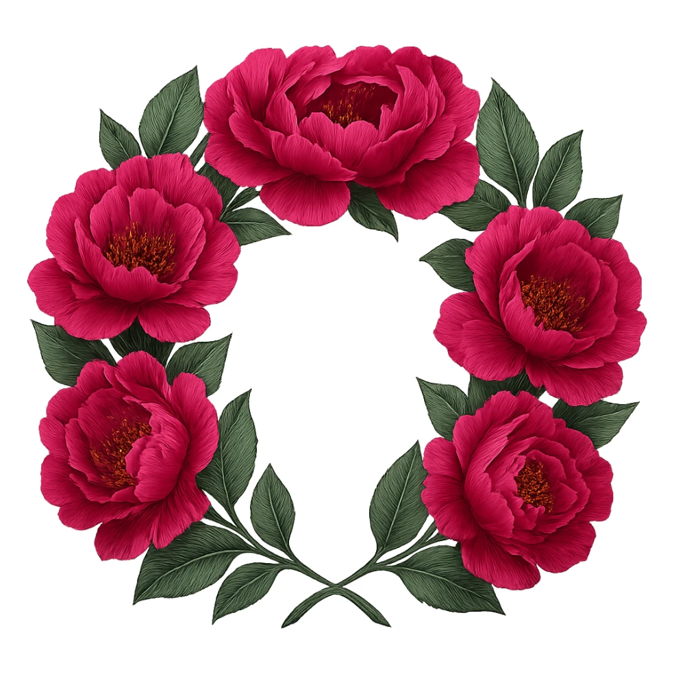 pink floral hair wreath, luxurious and bold sticker