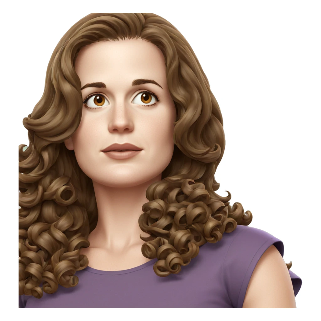 brown-haired girl with curls sticker