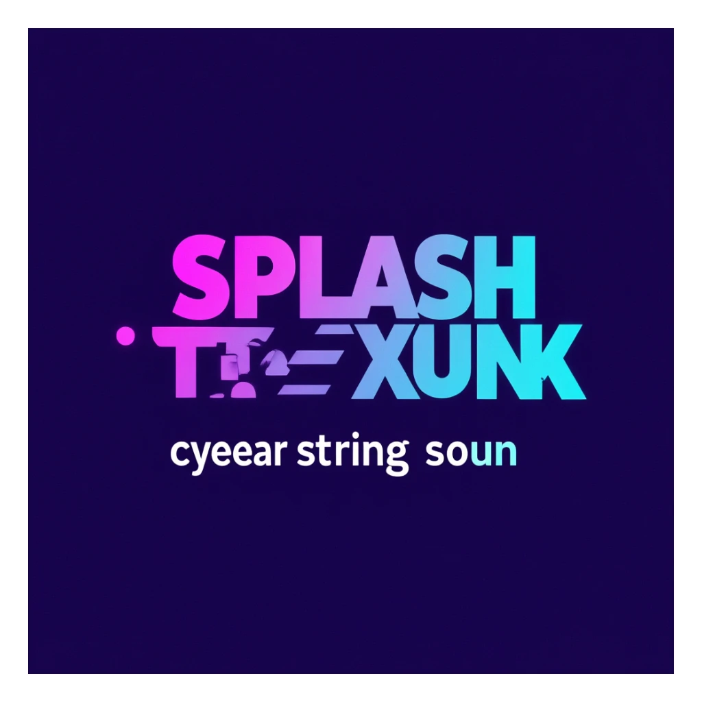 cybernetic cyberpunk [color gradient- lavender-blue] SPLASH TEXT that reads "stream starting soon" sticker