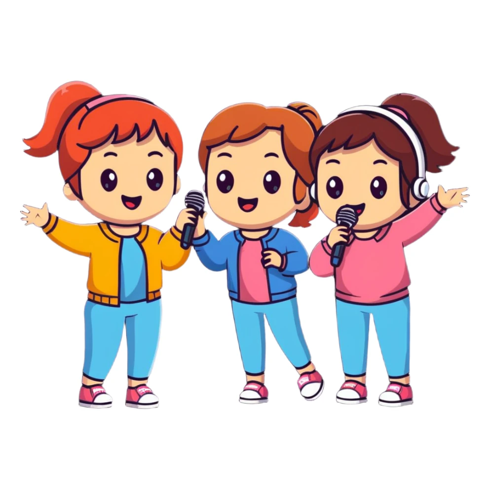 3 girls singing in a car sticker