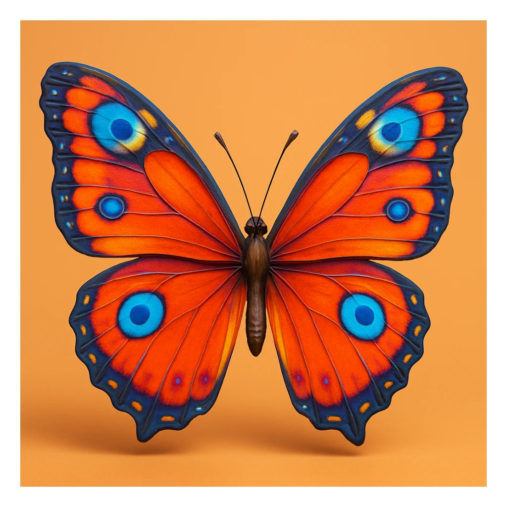 Bright butterfly wings.  realistic cartoony 3d sticker