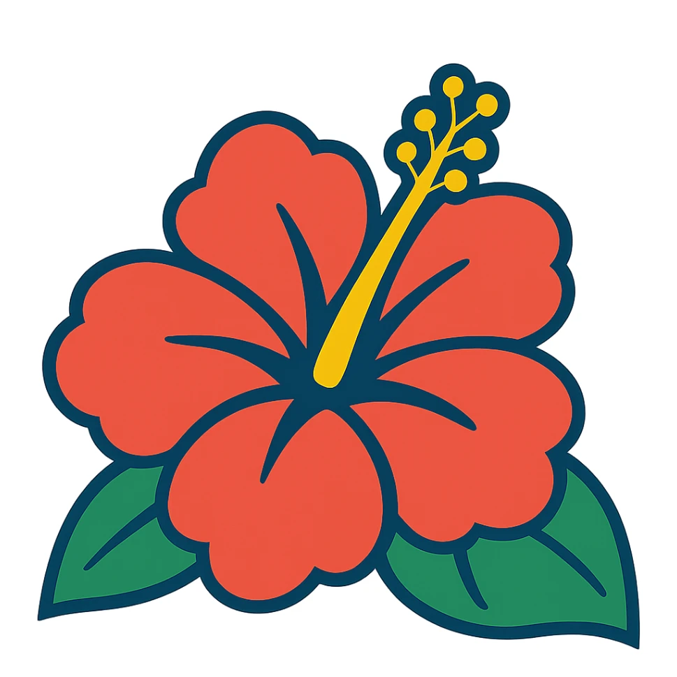 Hawaiian flower sticker