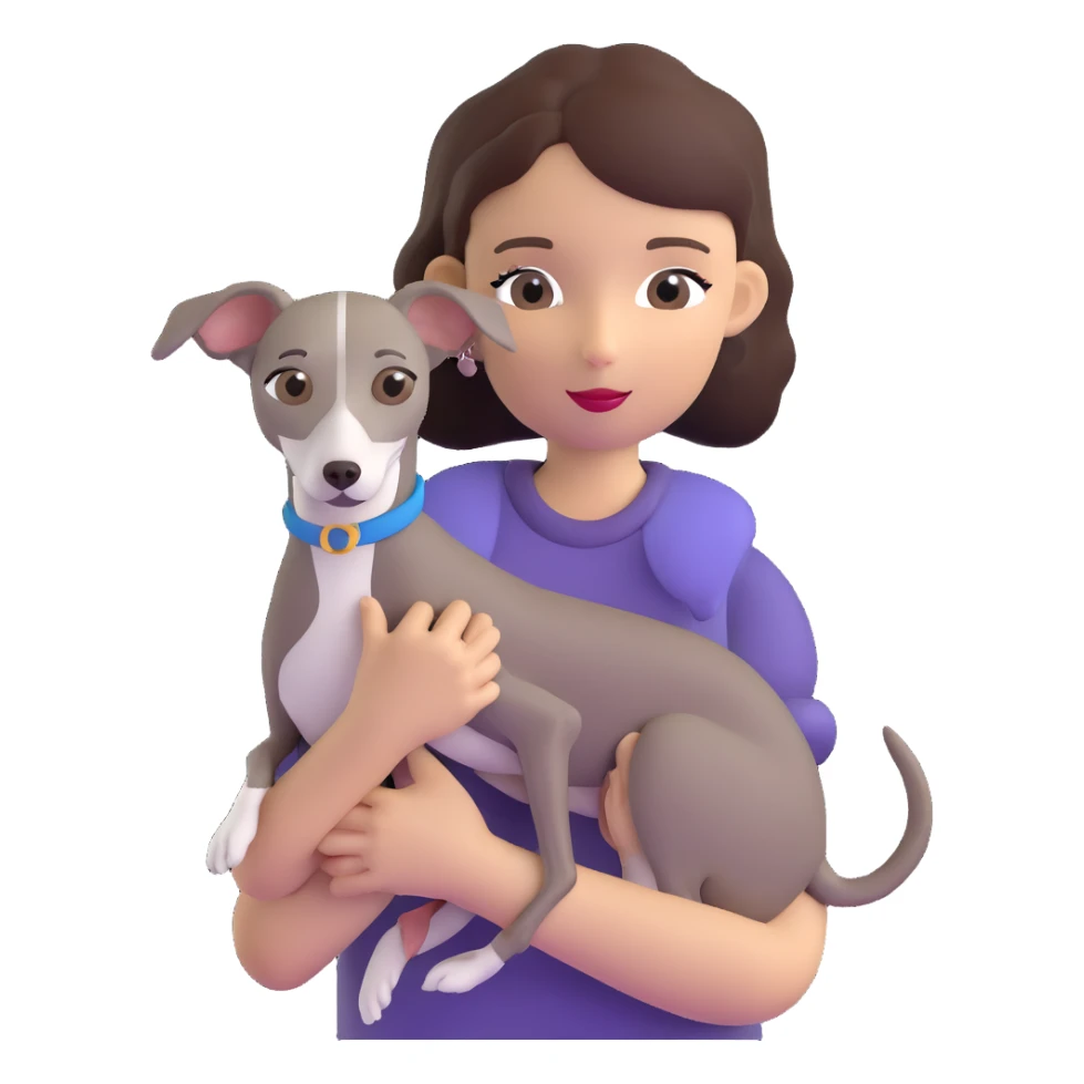 girl holding all grey Italian greyhound sticker