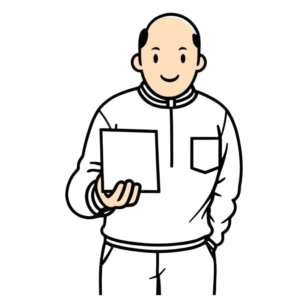 A man holds a red card in front of him sticker