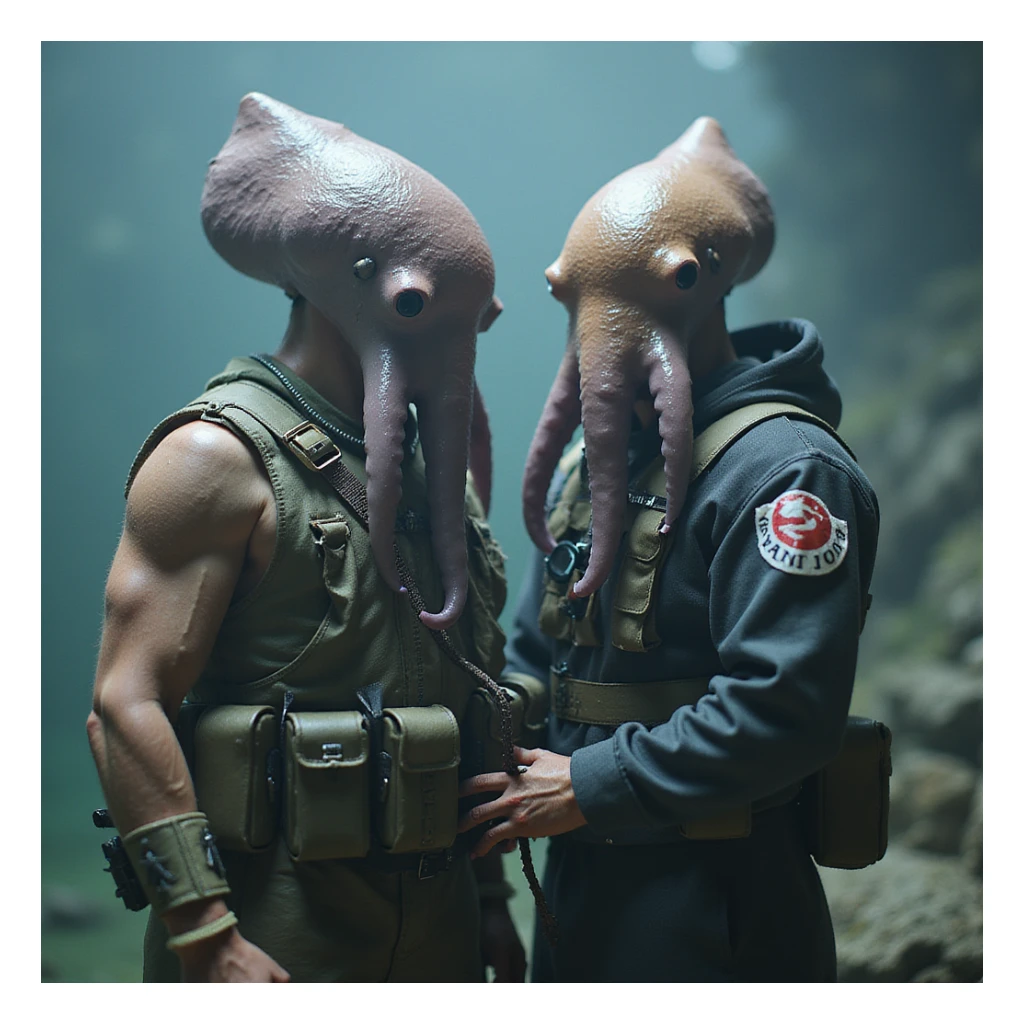 realistic photorealistic squid game guard and player together sticker