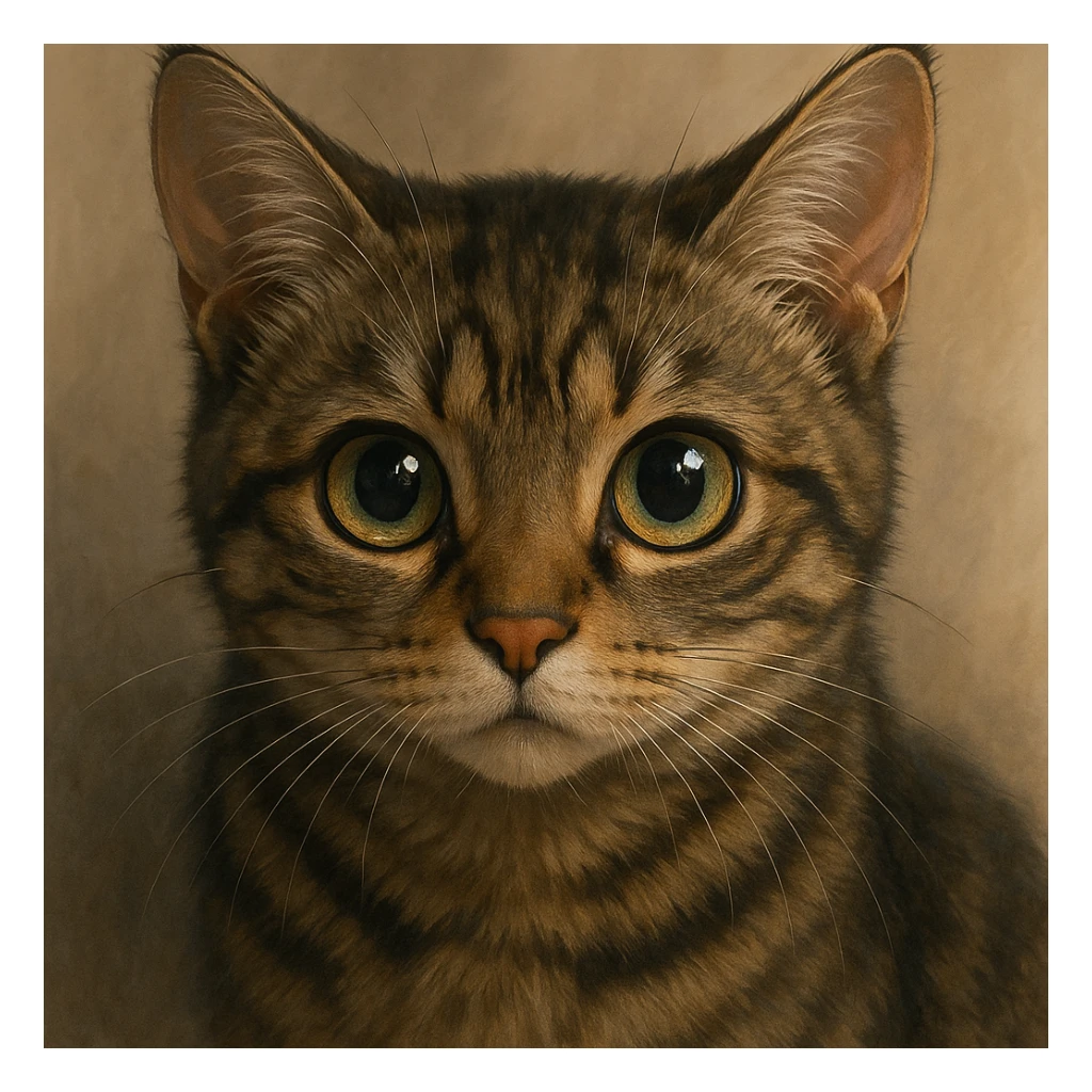 a realistic anime style cat with expressive eyes sticker