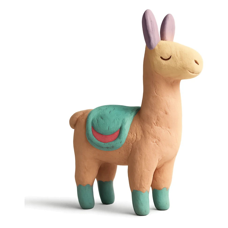 llama in claymation style with pastel colors sticker