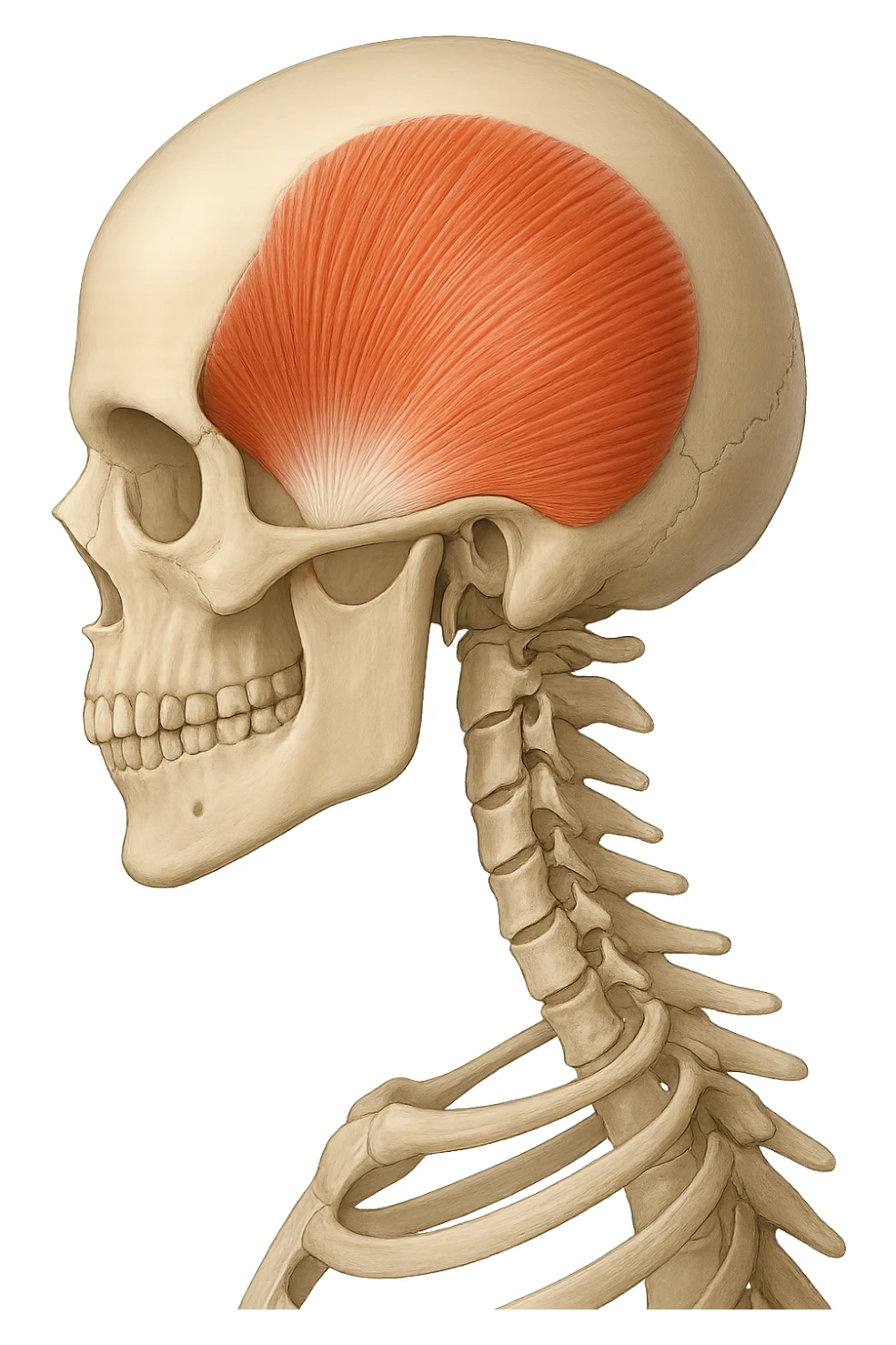 focus su muscolo temporale illuminato sticker