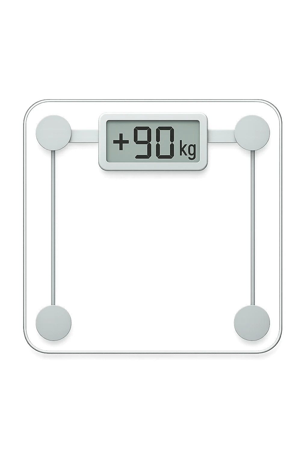 Bilancia pesa persone con scritto +90kg sticker