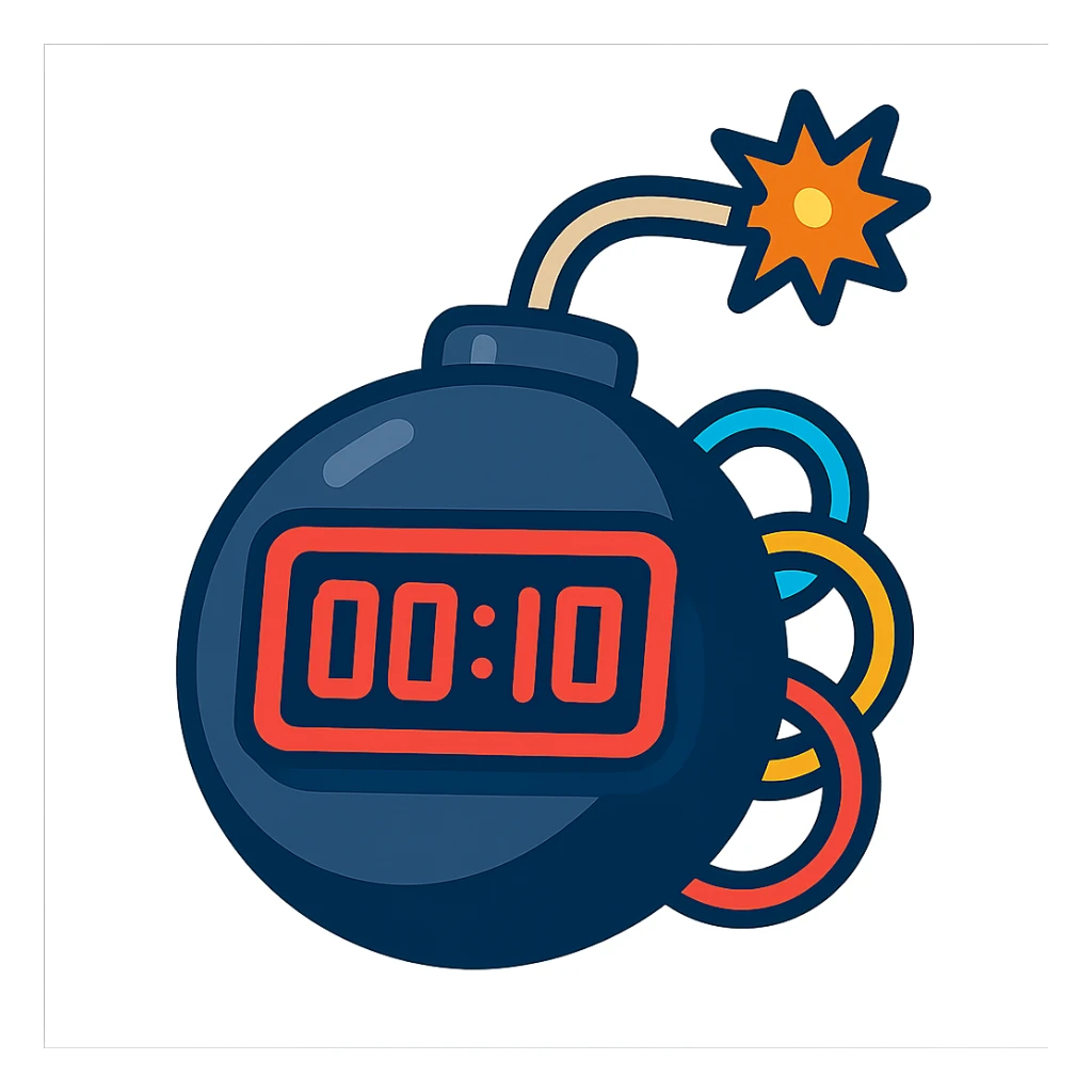 time bomb, cartoon style, transparent background sticker