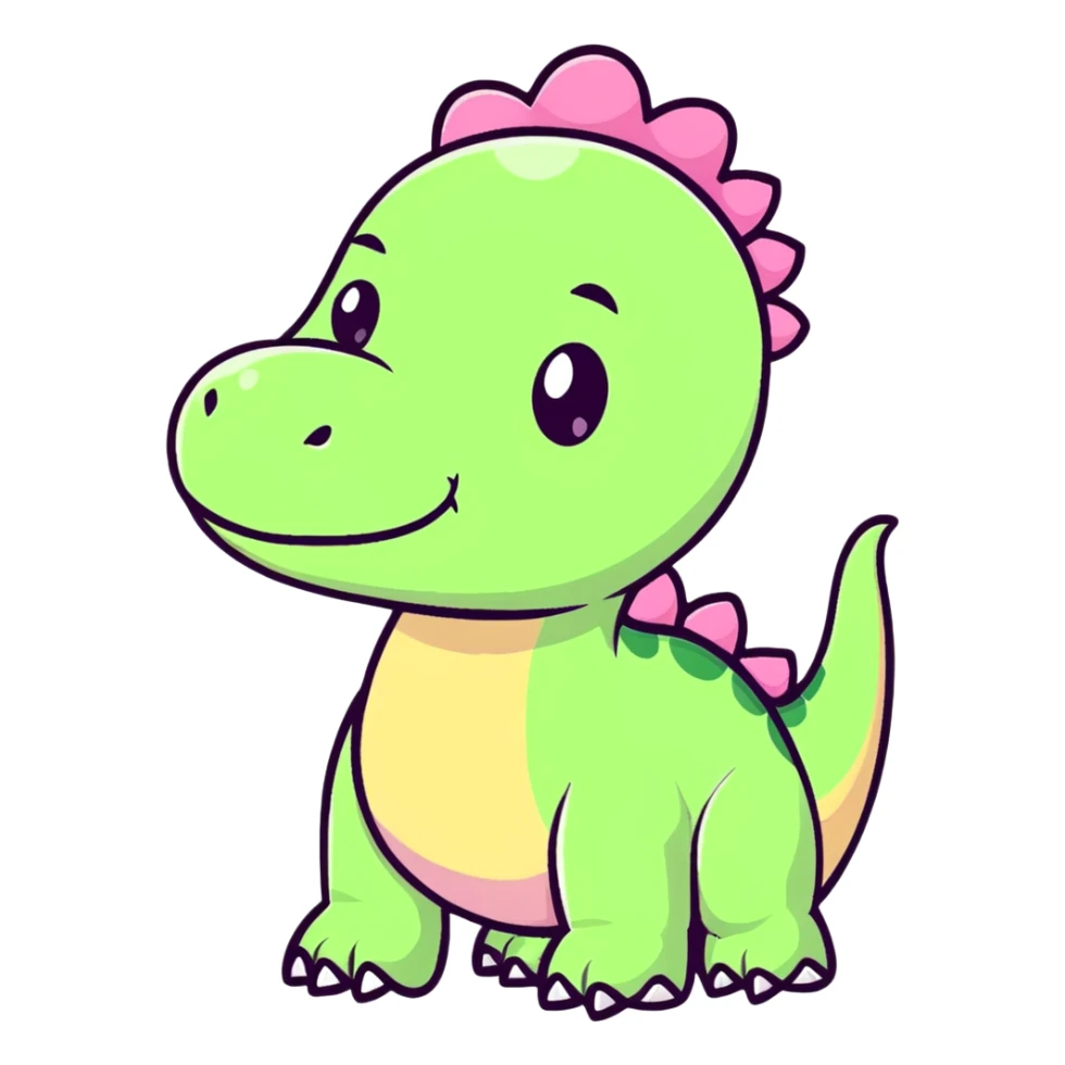 baby dino with pink cheeks sticker