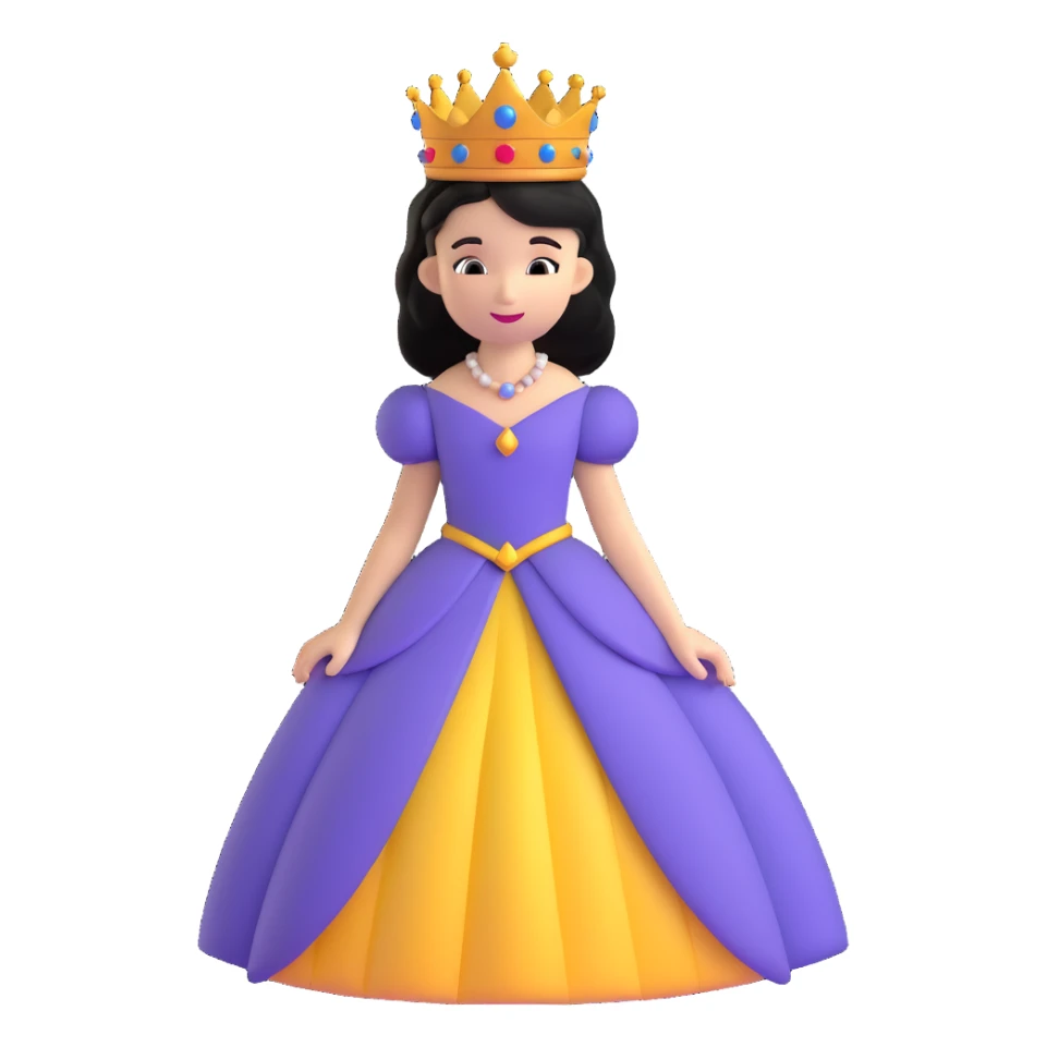 princess with crown and royal dress sticker