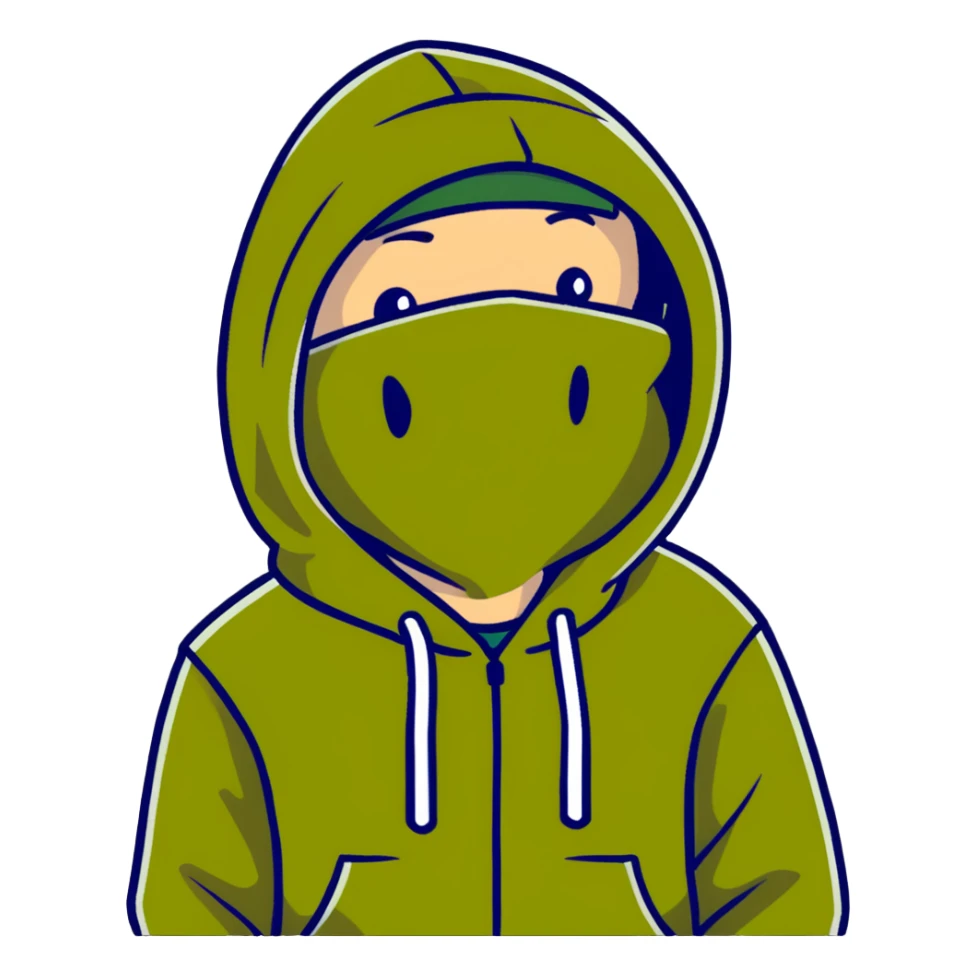 olive green hoodie sticker