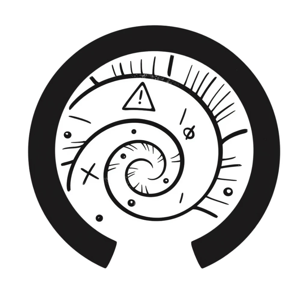 hand-drawn teleportation portal with spiraling vortex and magical symbols sticker