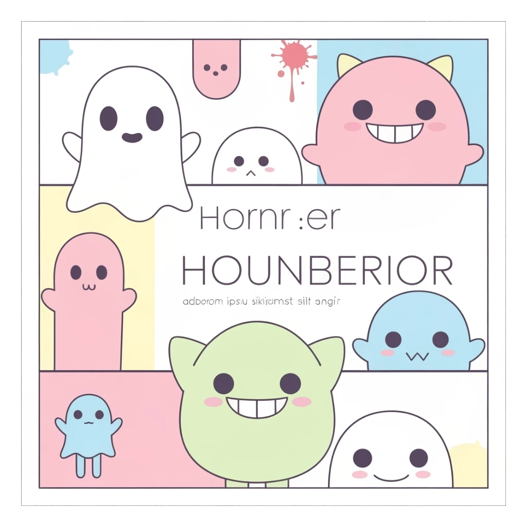 pastel horror banner, cute, expressive, minimal, new variation sticker