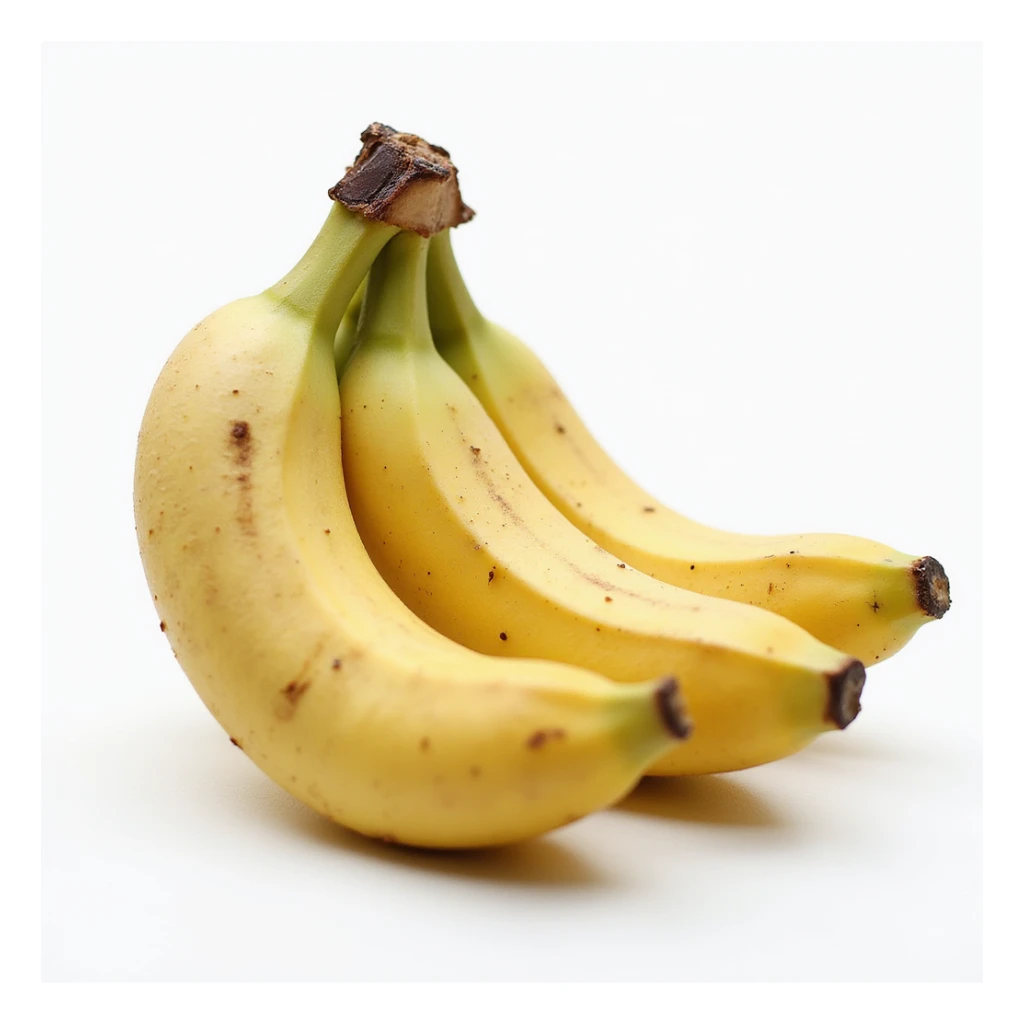 realistic whole banana isolated on white background, natural details, front view sticker