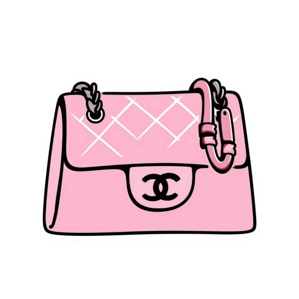 a pink Chanel purse sticker
