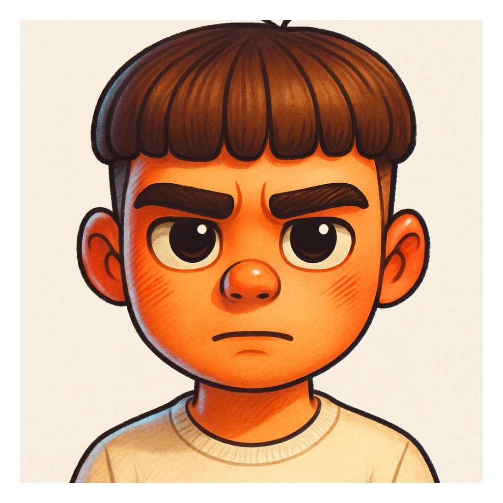 Transform this photo into a 3D emoji style portrait with drawn details, keeping the main facial features and expression, with a smooth, rounded, cartoon-like look, vibrant colors, and visible hand-drawn accents. The style should resemble a 3D emoji but with hand-drawn artistic touches and vibrant colors. sticker