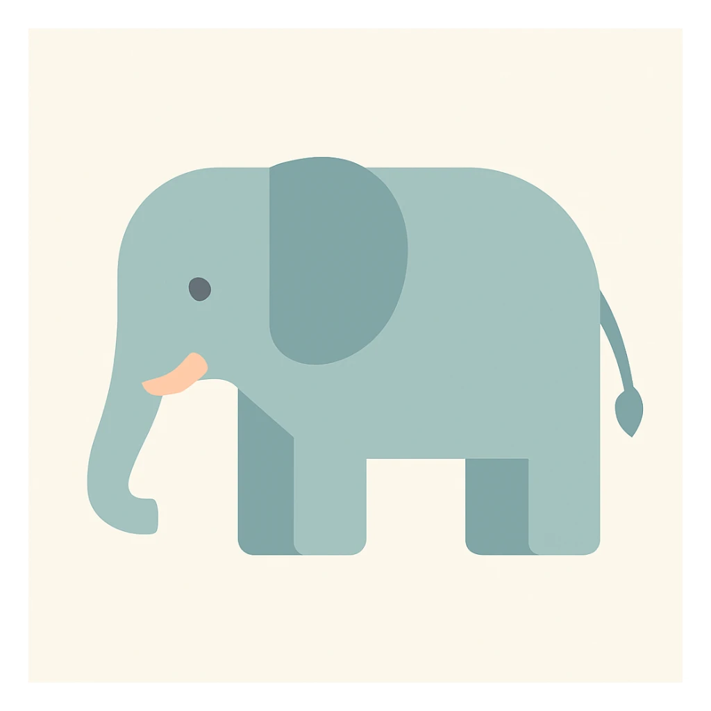 flat design style elephant sticker