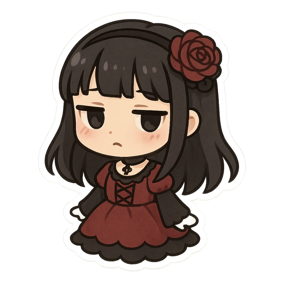 Goth red object sticker