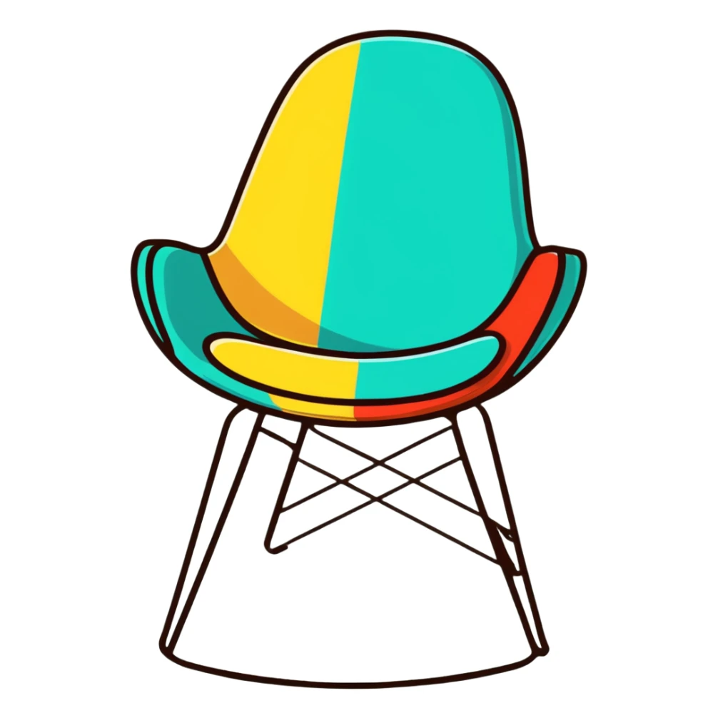 colorful chair, bright colors sticker