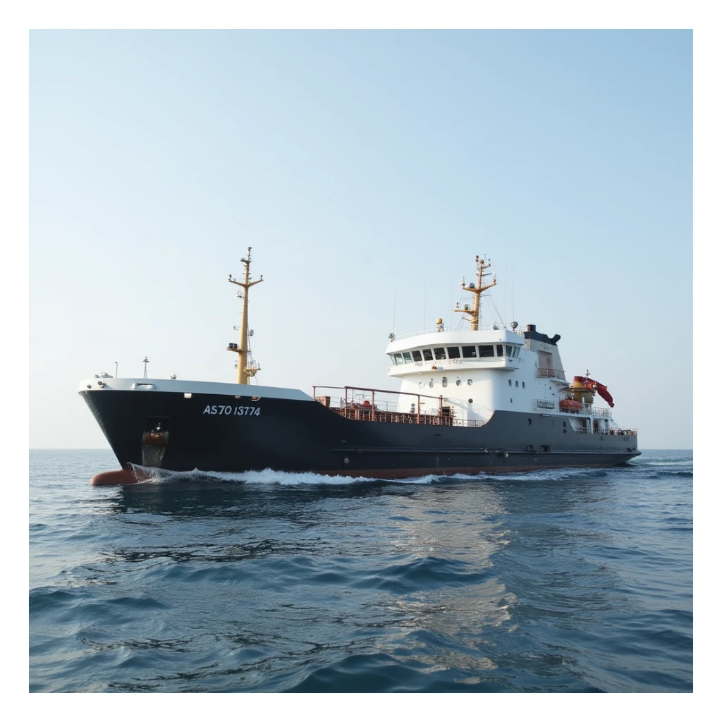 small modern merchant ship sticker