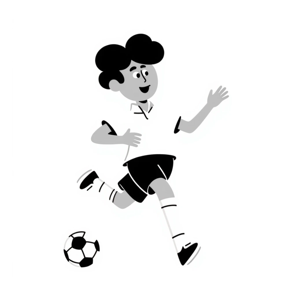 Neymar, famous Brazilian footballer, dynamic pose, hand drawn doodle style sticker