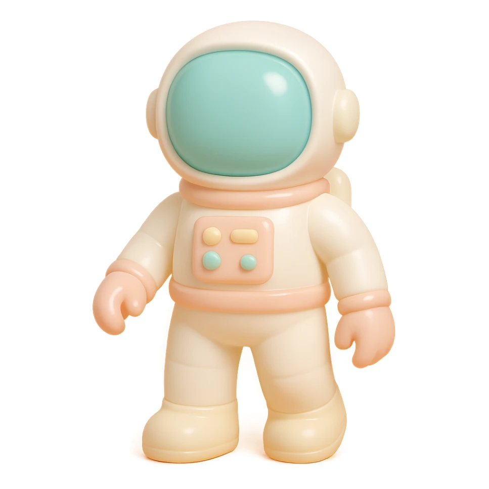 astronaut in classic white suit, standing pose sticker