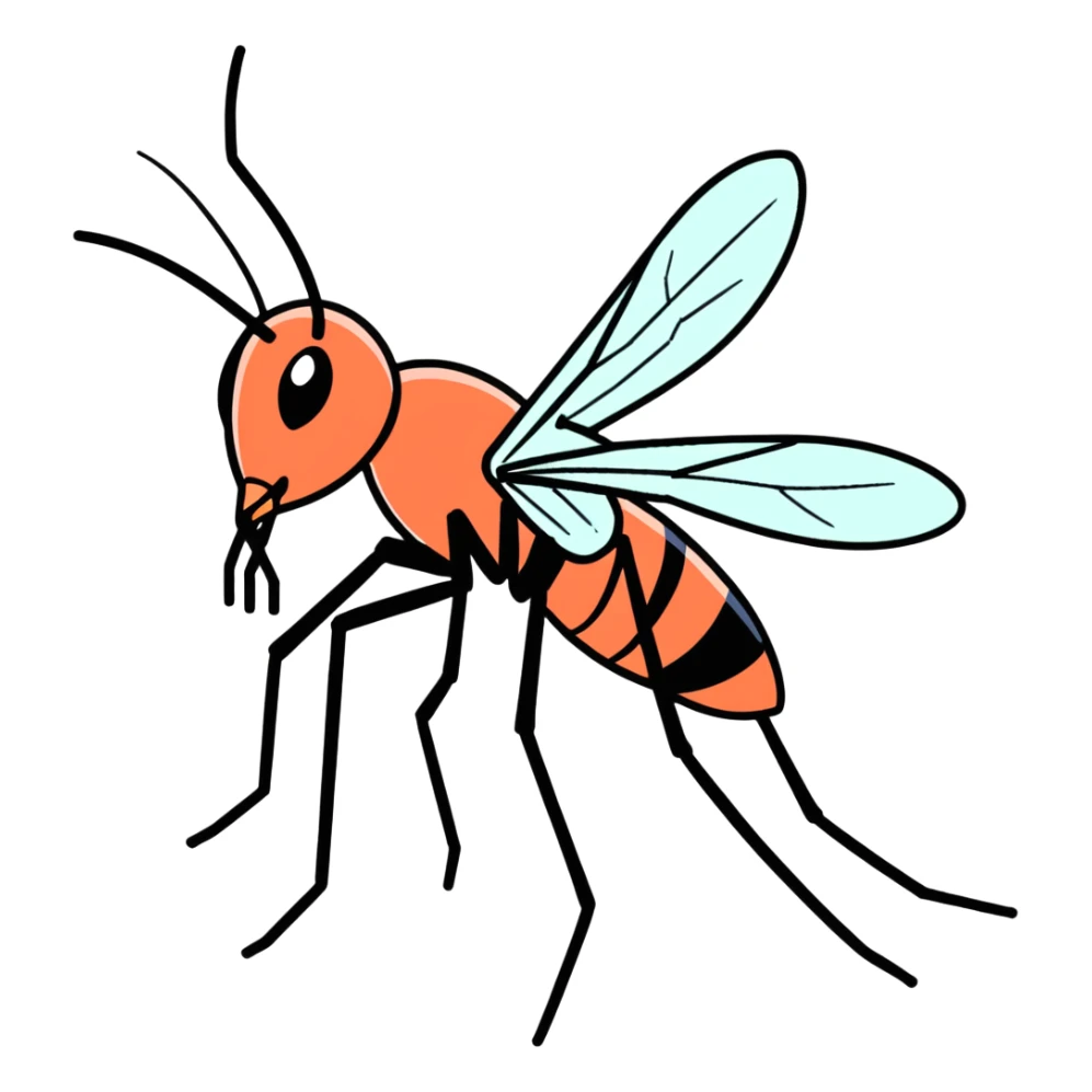 Mosquito on woman sticker