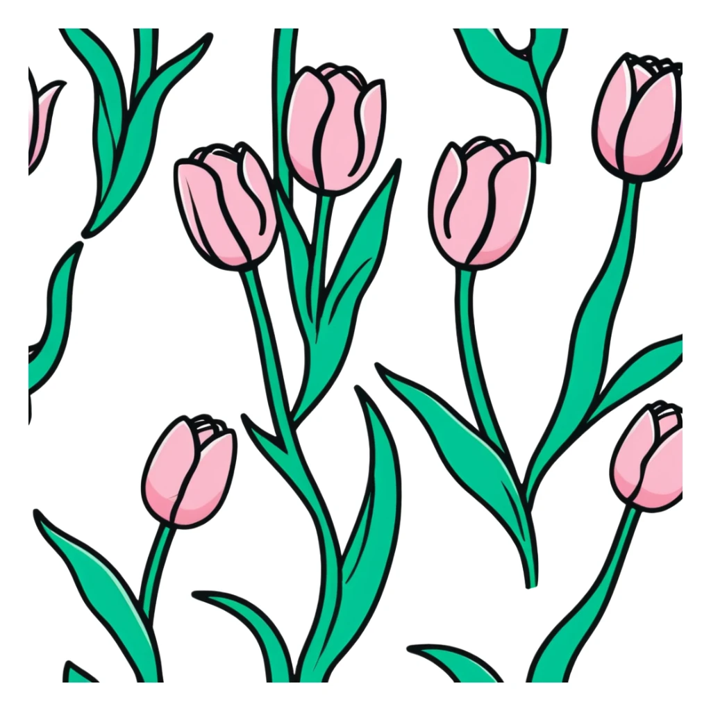 beautiful pastel pink tulips sticker