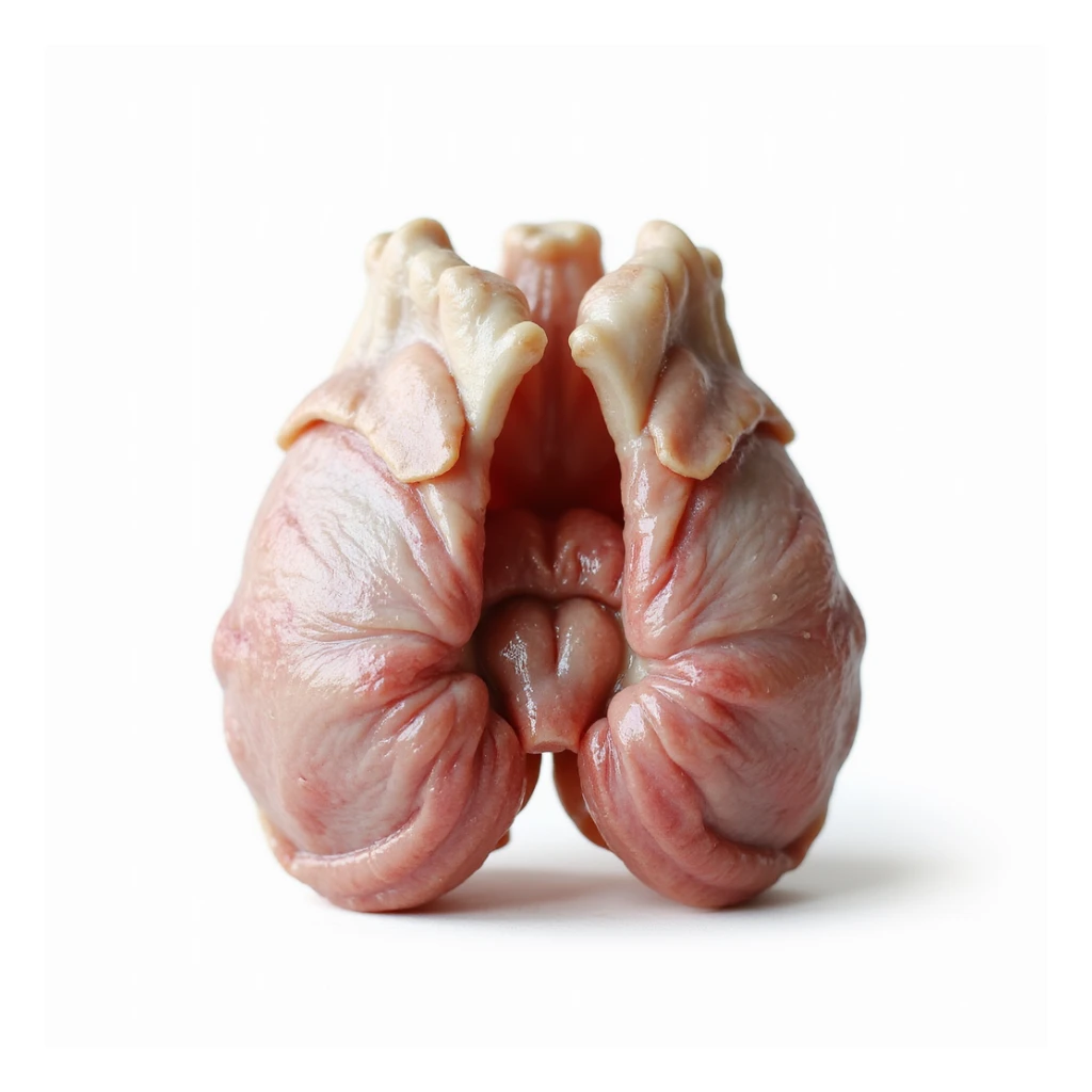 hyperrealistic detailed anatomical pig thyroid gland isolated on white background, neutral lighting, 4K quality sticker