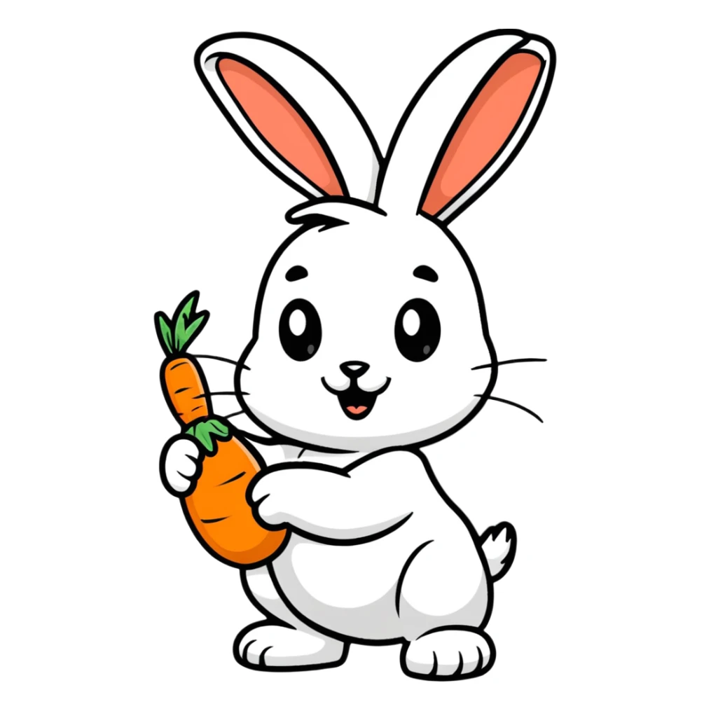 bugs bunny cartoon rabbit with carrot sticker